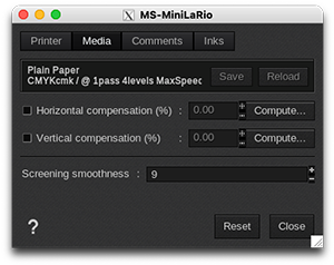 MS Printing Solutions - MiniLaRio - Settings - Media.png