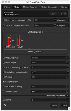 Roland TrueVIS AP-640 - Printer settings - Media.png