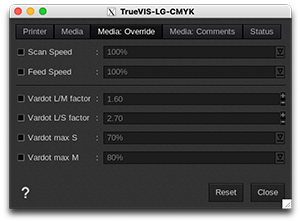 Roland-TrueVIS-LG - Printer settings - Media Override.png