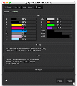 Epson SureColor P20500 - Printer settings - Status tab.png