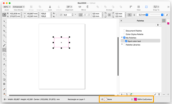 CorelDraw 24, Verify spot color on object.png
