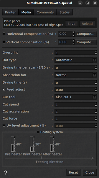 MimakiUCJV330, printer settings, media tab.png