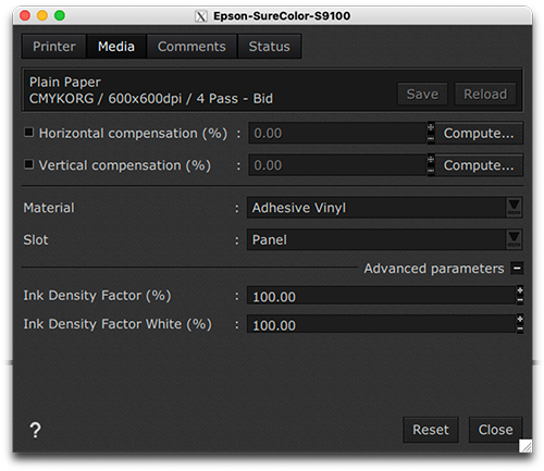 Epson S9100, printer settings, media tab.png