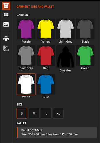 DTG - Modules panel - Garment, Size and Pallet.png