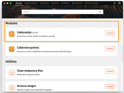CalderaDock, launch calderajobs.png