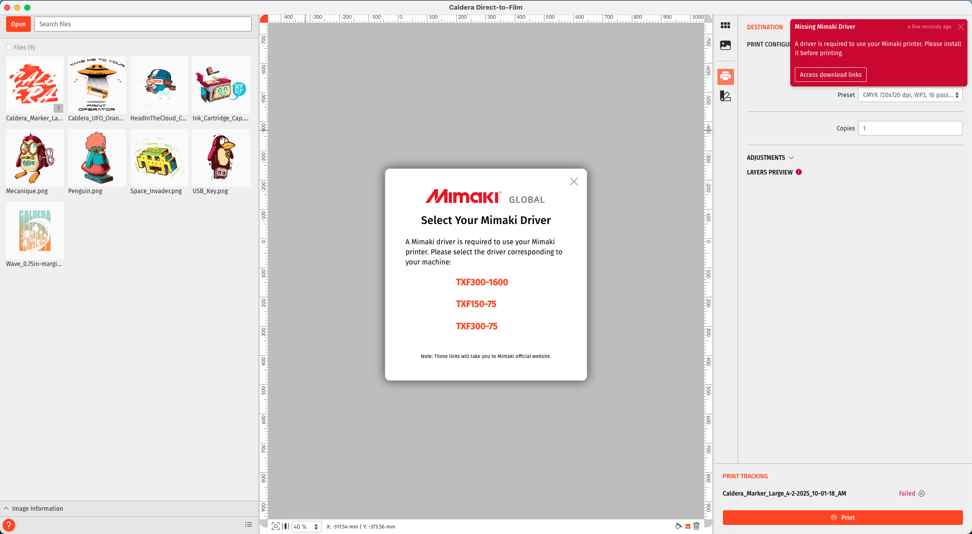 Caldera DTFilm RIP - Mimaki tx150 and txf300 install.png