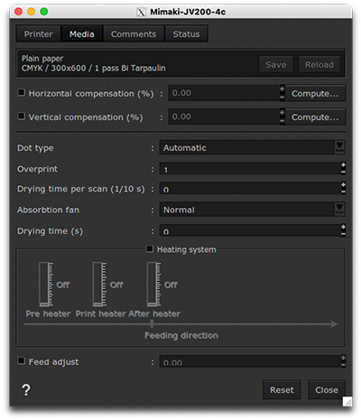Mimaki JV200 - Printer settings - media tab.png