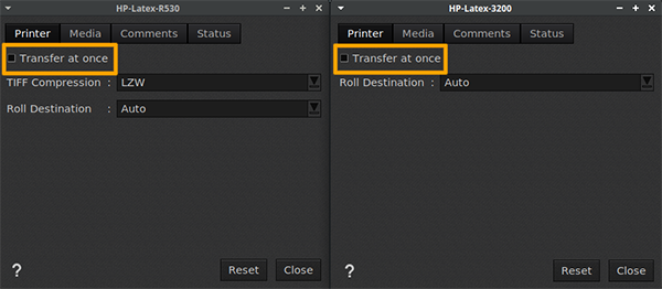 HP Latex and Stitch S1000 - Printer tab, transfer at once.png