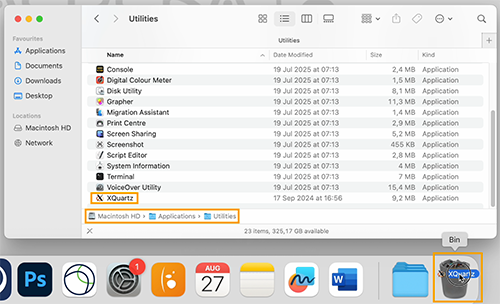 CalderaRIP, uninstall xquartz in macos.png