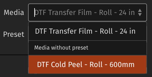 Caldera DTF RIP - Destination module - Media filtered by preset.png