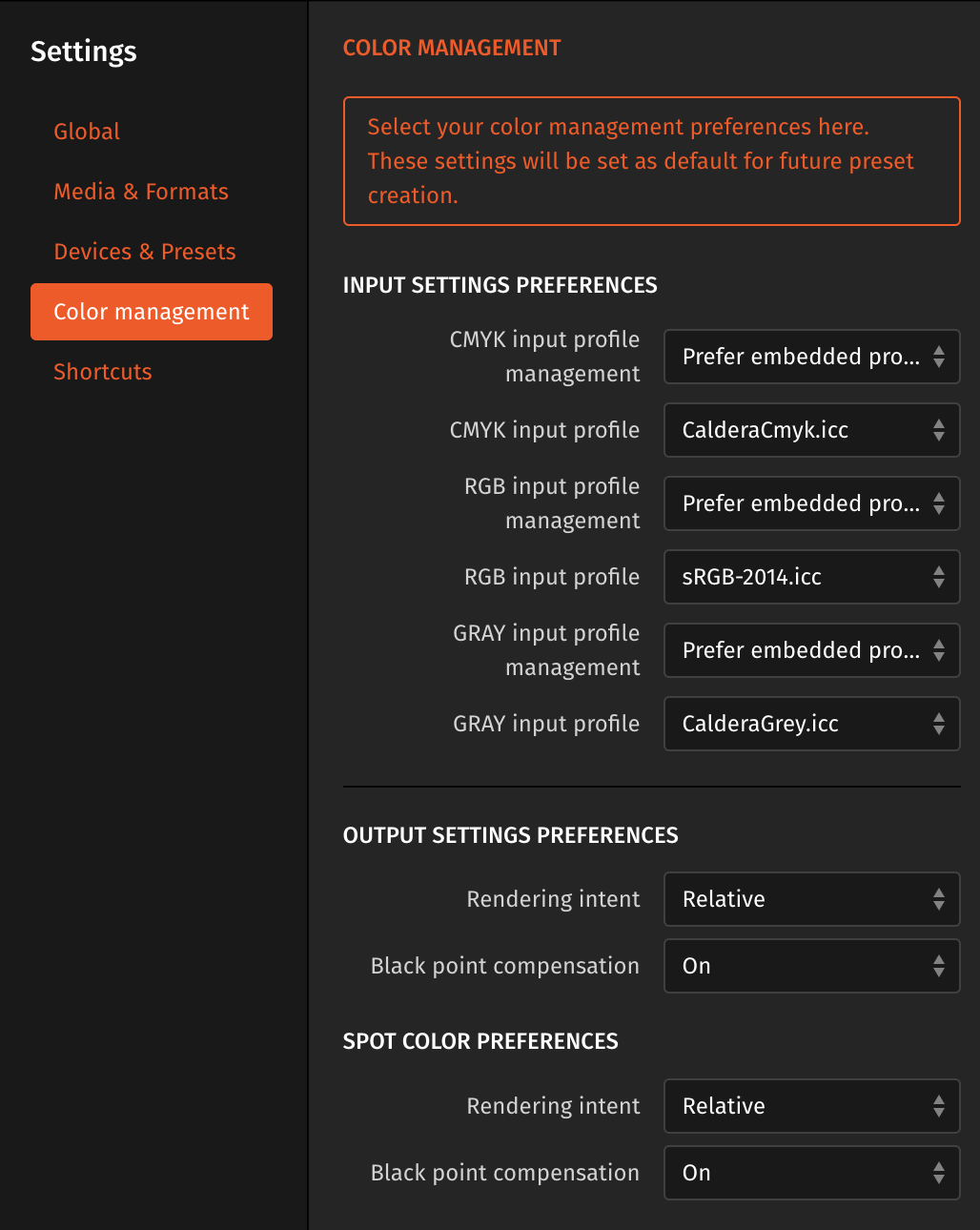 Caldera DTF RIP V2.1, Color management tab.png