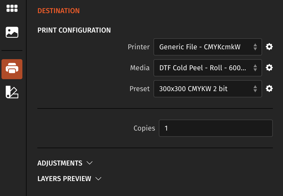 Caldera DTFilm RIP V2.3, destination module.png
