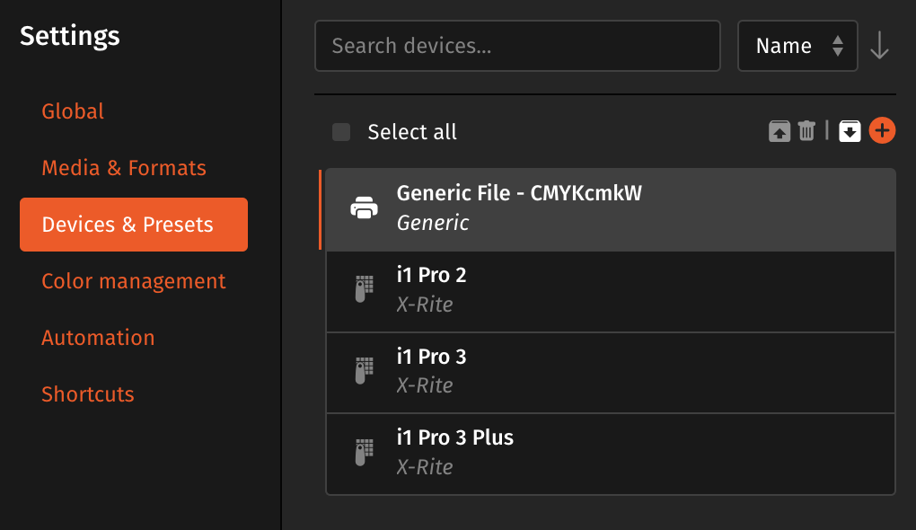 Caldera DTFilm RIP V2.3, devices.png