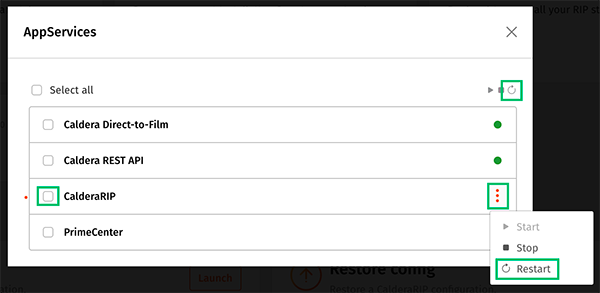 CalderaDock V4, tools tab, services restart.png