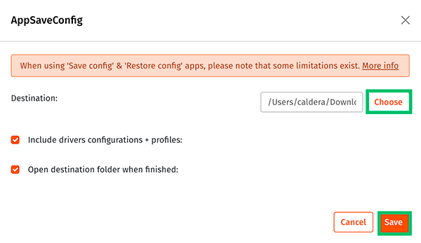 CalderaDock, tools tab, saveconfig.png