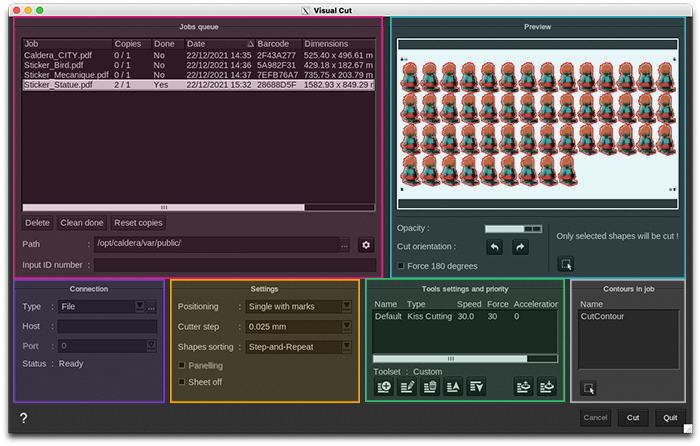 VisualCut interface overview